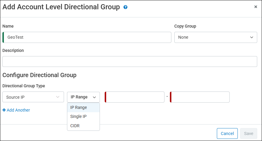 Account Level Directional Groups