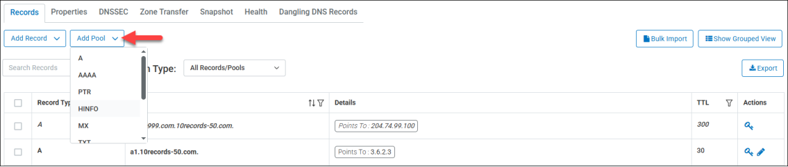 Record Pool Data How to Create a Pool